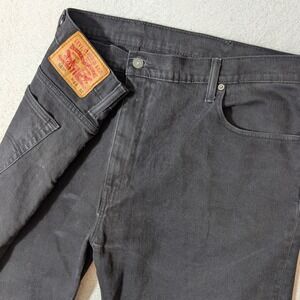 Levi's 569 Loose Straight Jeans Mens 44/32 Black Stretch Denim Pants